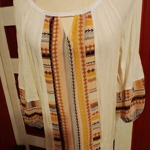 Figueroa&flower Rayon Open Sleeve Top S